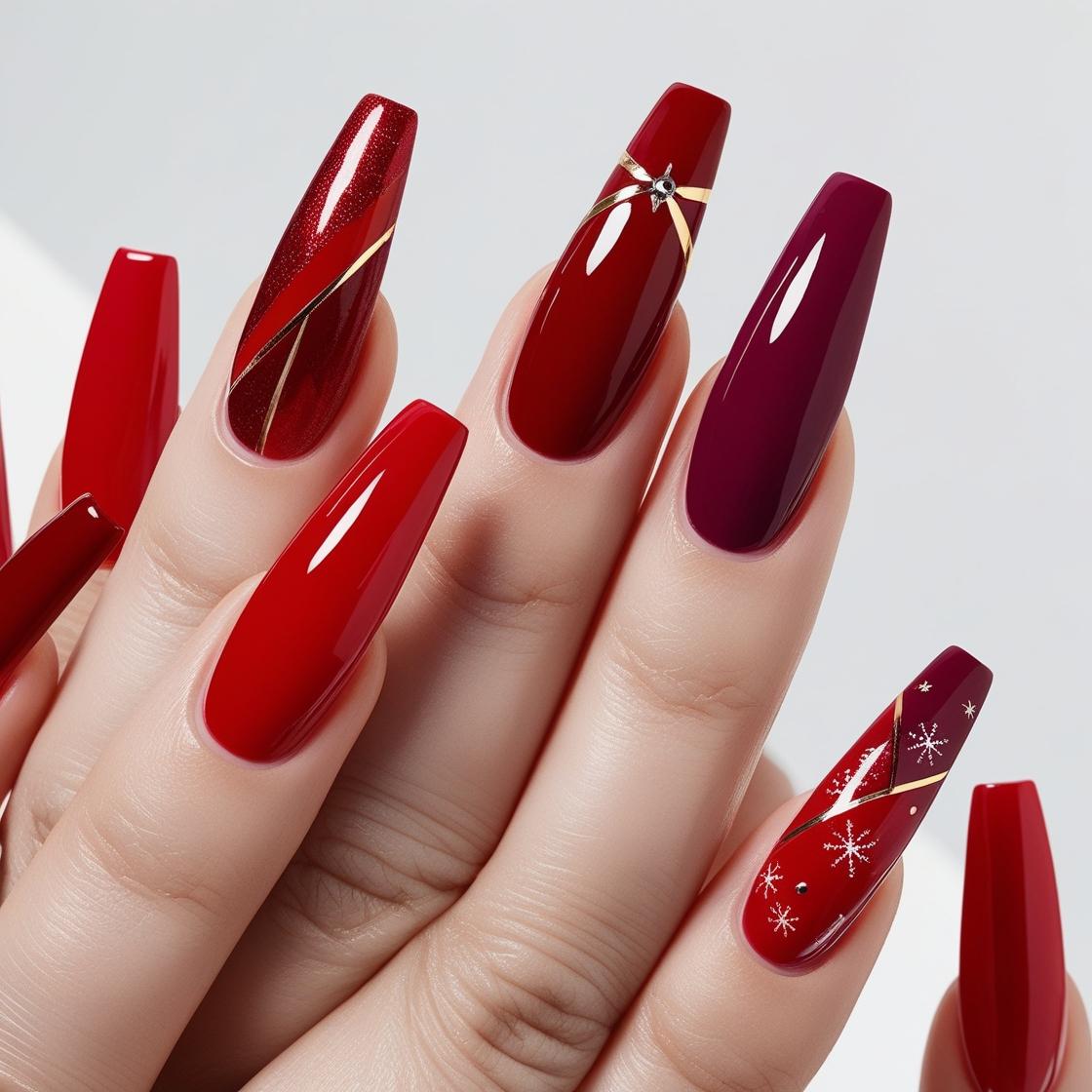 classic red nails